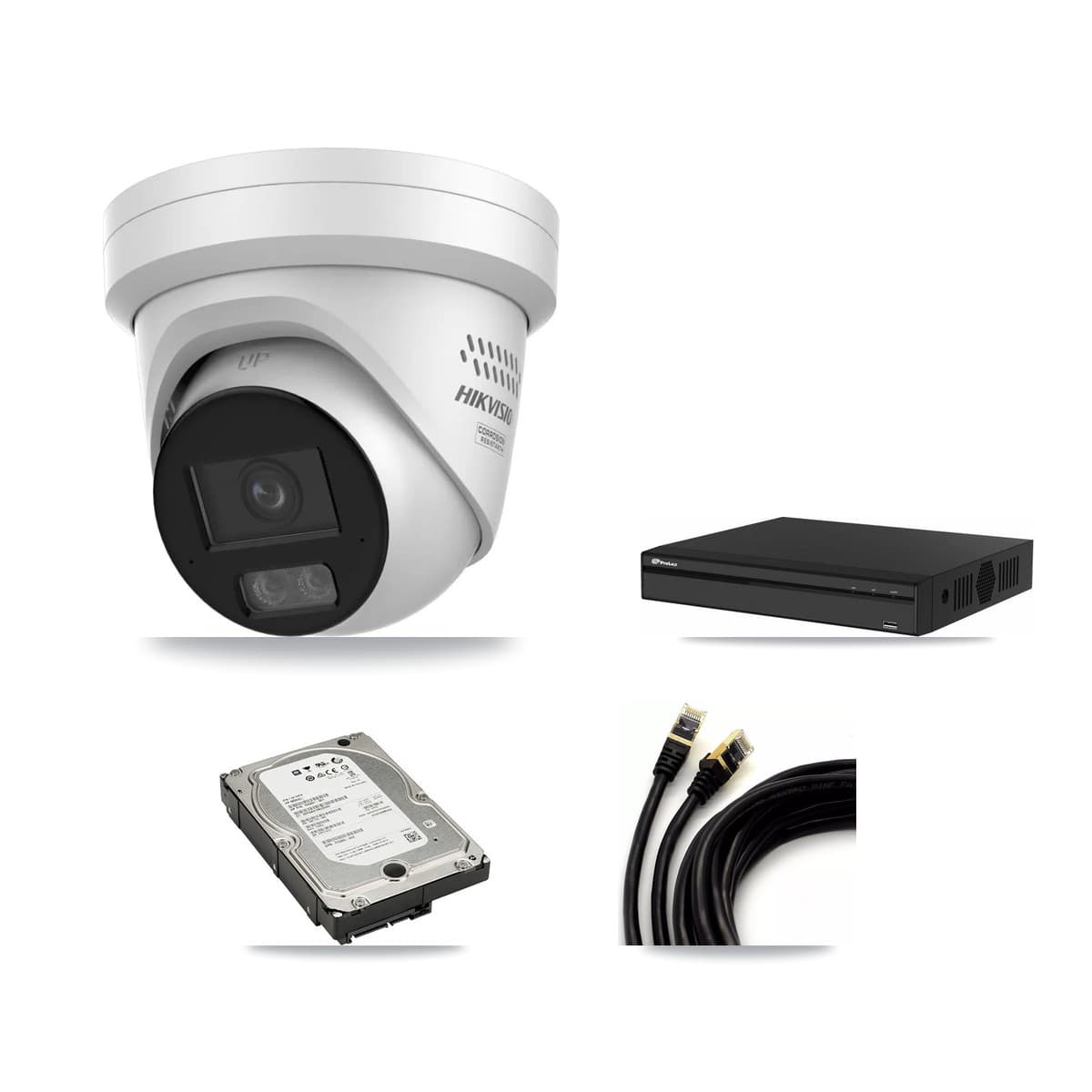 Prolux 4-Channel 4MP CCTV Kit — 4 DS-2CD2347G3 Turret Cameras + 5TB Recording