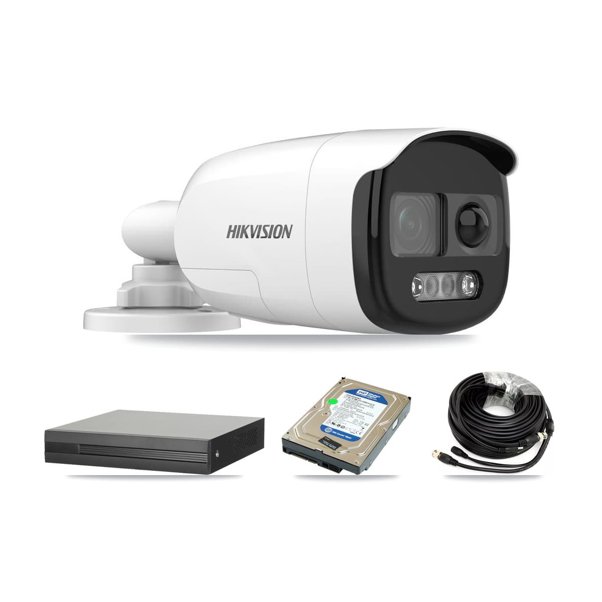 Hikvision 8-Channel 5MP CCTV Kit — 1 DS-2CE12KF3T Bullet Camera + 500GB Recording (XVR-3108HS Recorder) - Image 1