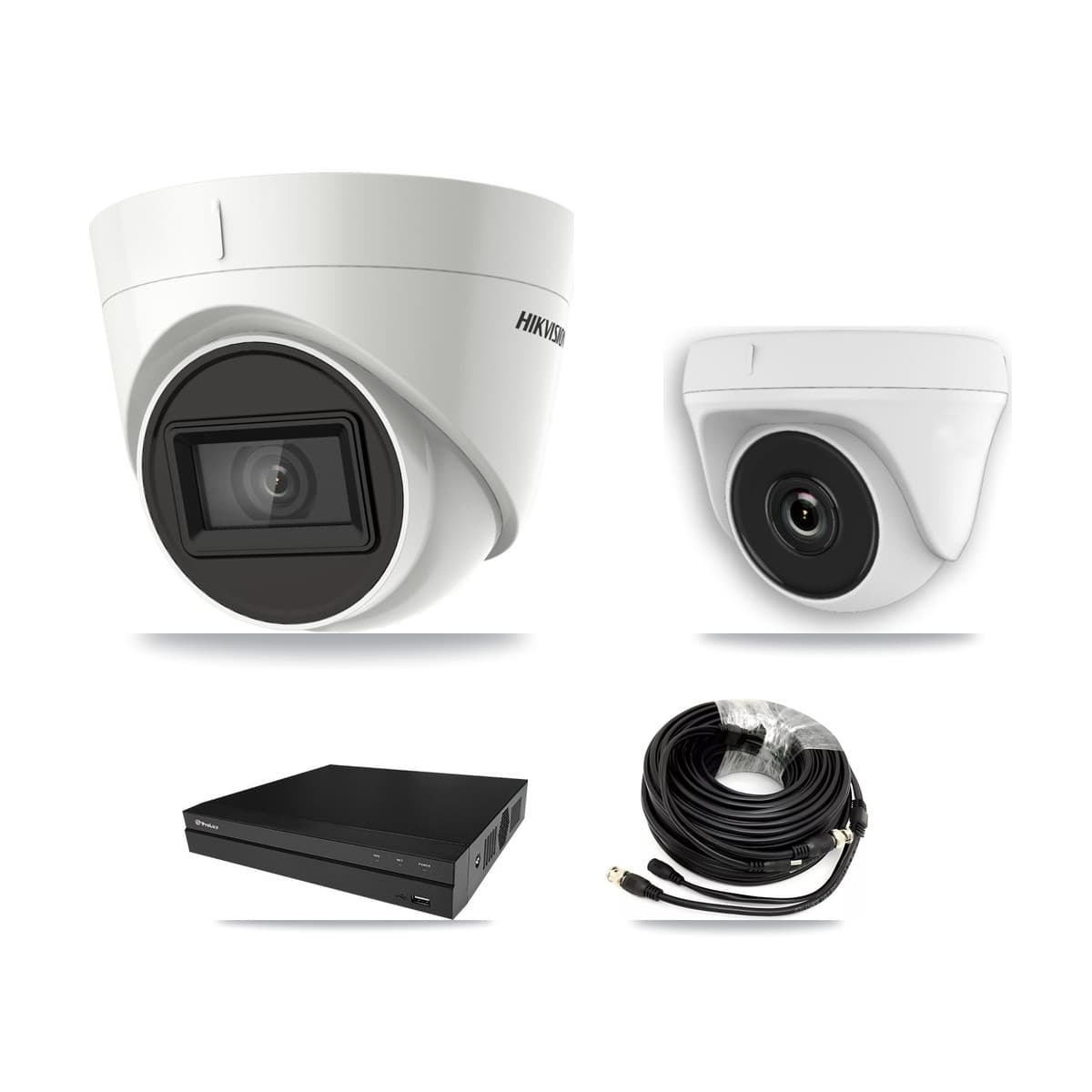 Hikvision & Prolux 8-Channel 2MP – 4K CCTV Kit — 6 DS-2CE78U1T 4K Turret + 2 White HDT-2MP-N20W 2MP Dome Cameras + 2× 8TB Recording