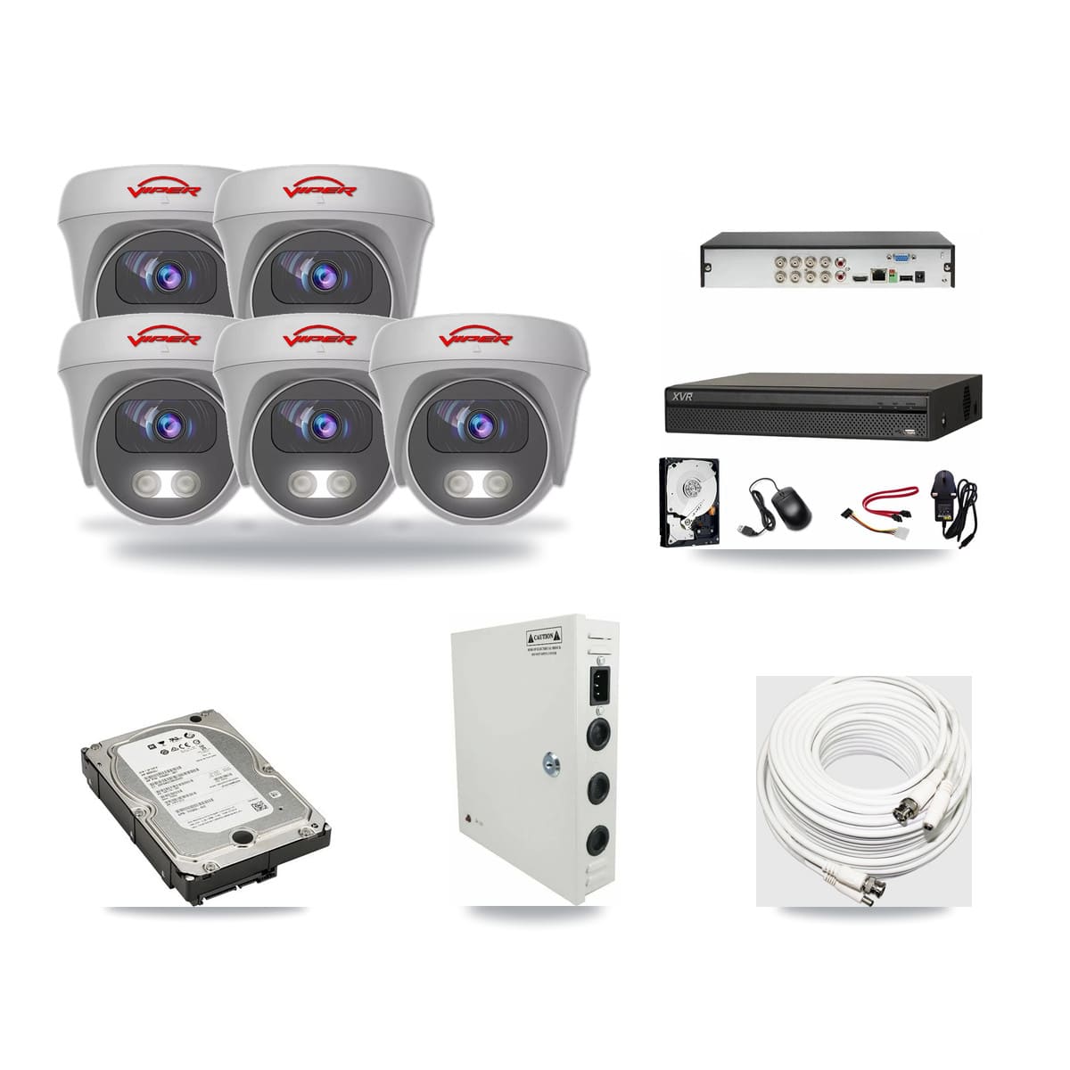 Dahua 8-channel CCTV kit: 5 cameras (5× 5MP Camera), 5TB hard drive