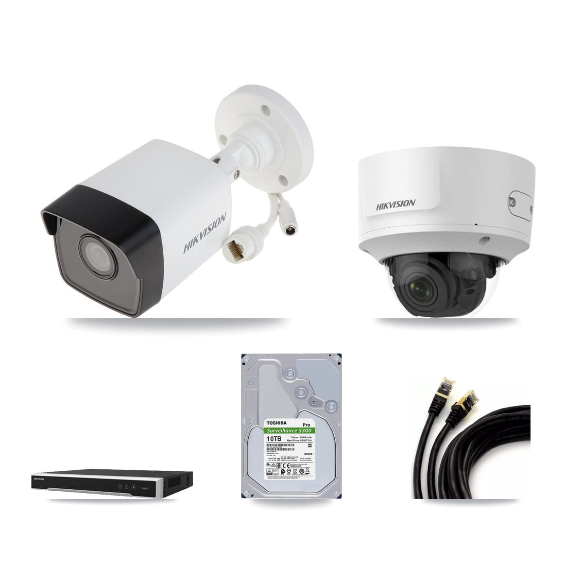 Hikvision 16-Channel 2MP – 5MP CCTV Kit — 7 5MP Bullet + 1 2MP Dome Cameras + 10TB Recording