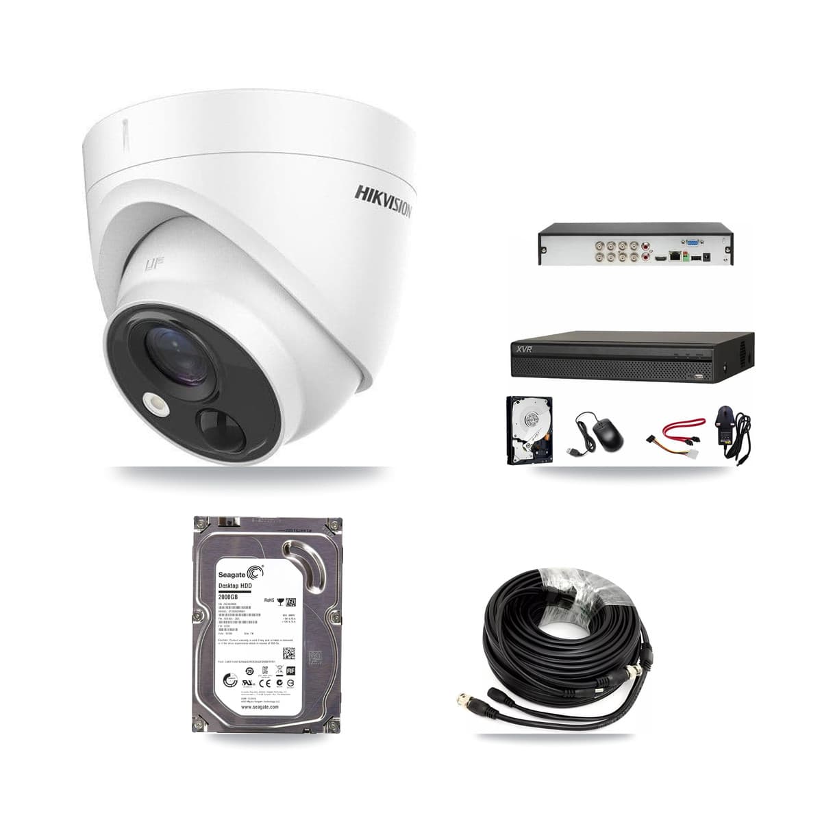 Hikvision & Dahua 8-Channel 5MP CCTV Kit — 1 DS-2CE71H0T Turret Camera + 2TB Recording - Image 1