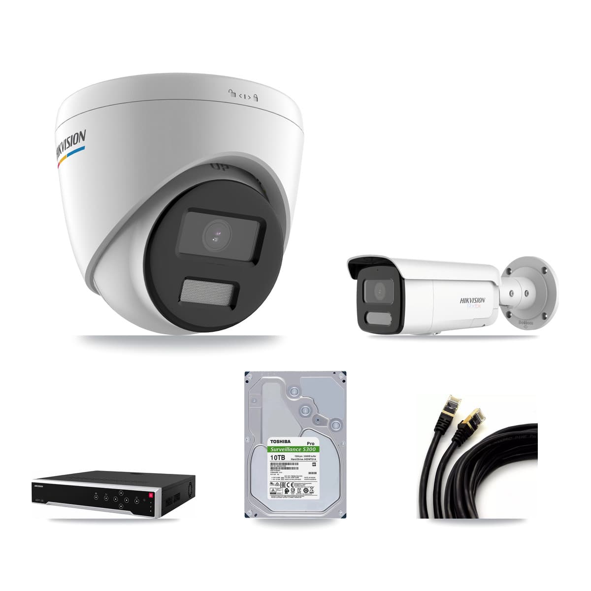 Hikvision 32-Channel 2MP – 4K CCTV Kit — 12 2MP Turret + 1 4K Bullet Cameras + 10TB Recording - Image 1