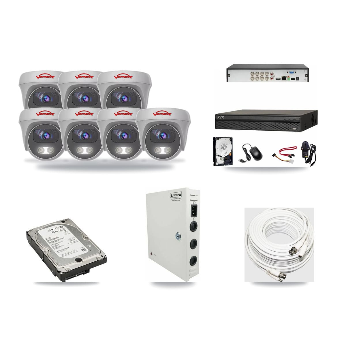 Dahua 8-channel CCTV kit: 7 cameras (7× 5MP Camera), 5TB hard drive
