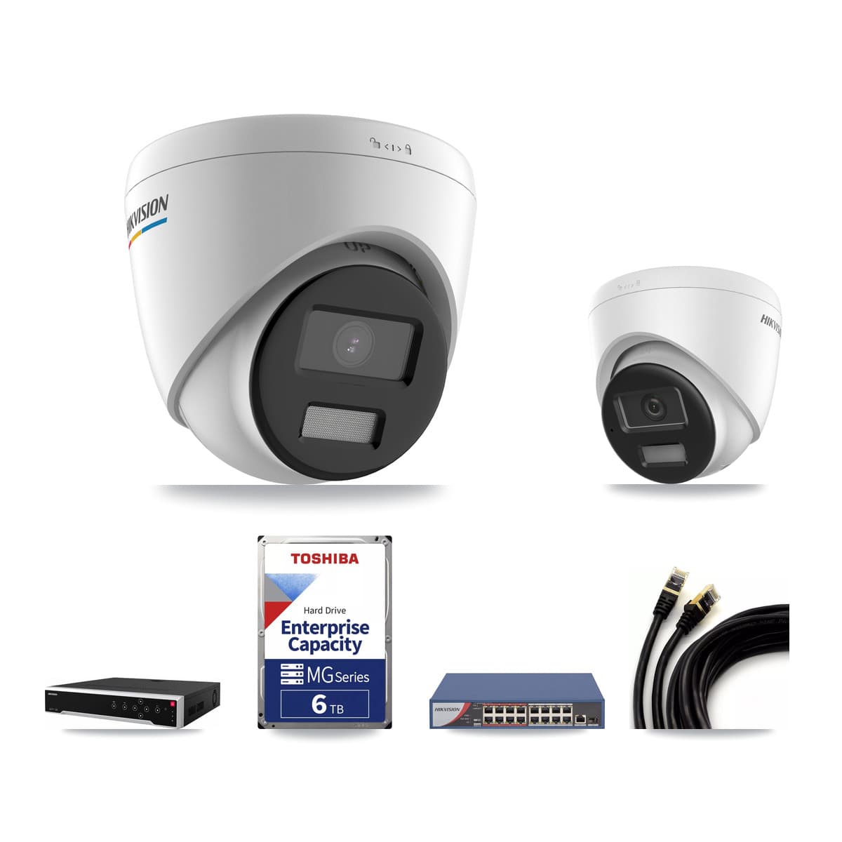 Hikvision 32-Channel 2MP – 4K CCTV Kit — 24 2MP + 1 4K Turret Cameras + 3× 6TB Recording - Image 1