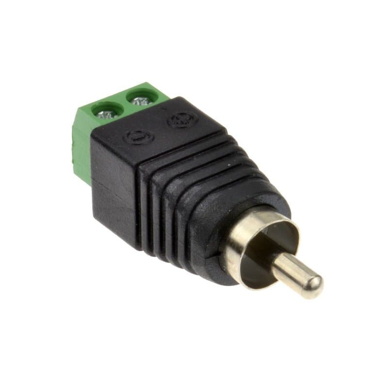 Wire to RCA Male Screw Terminal Adapter for CCTV Audio Video