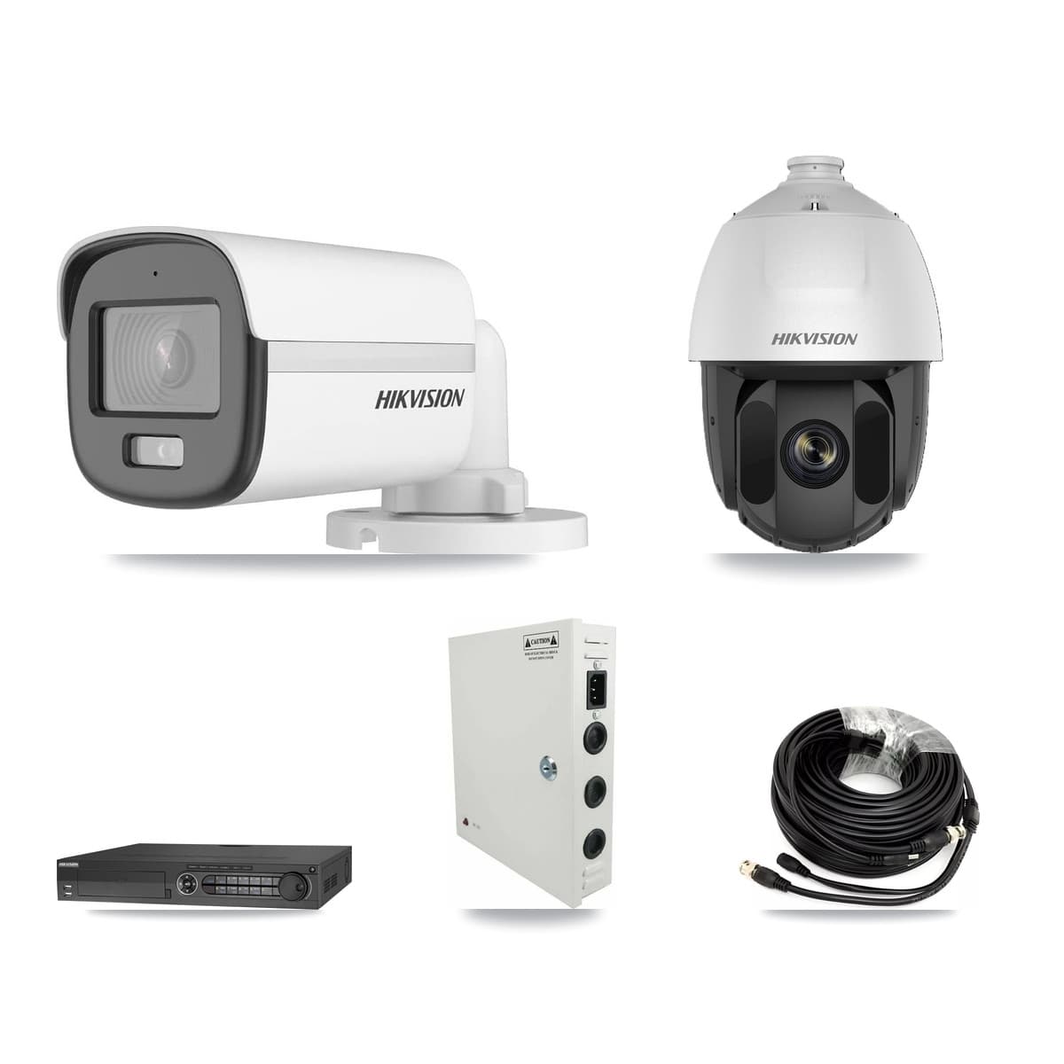 Hikvision 32-Channel 2MP – 5MP CCTV Kit — 1 DS-2AE5225TI 2MP PTZ + 18 DS-2CE12KF0T 5MP Bullet Cameras + 3× 8TB Recording - Image 1