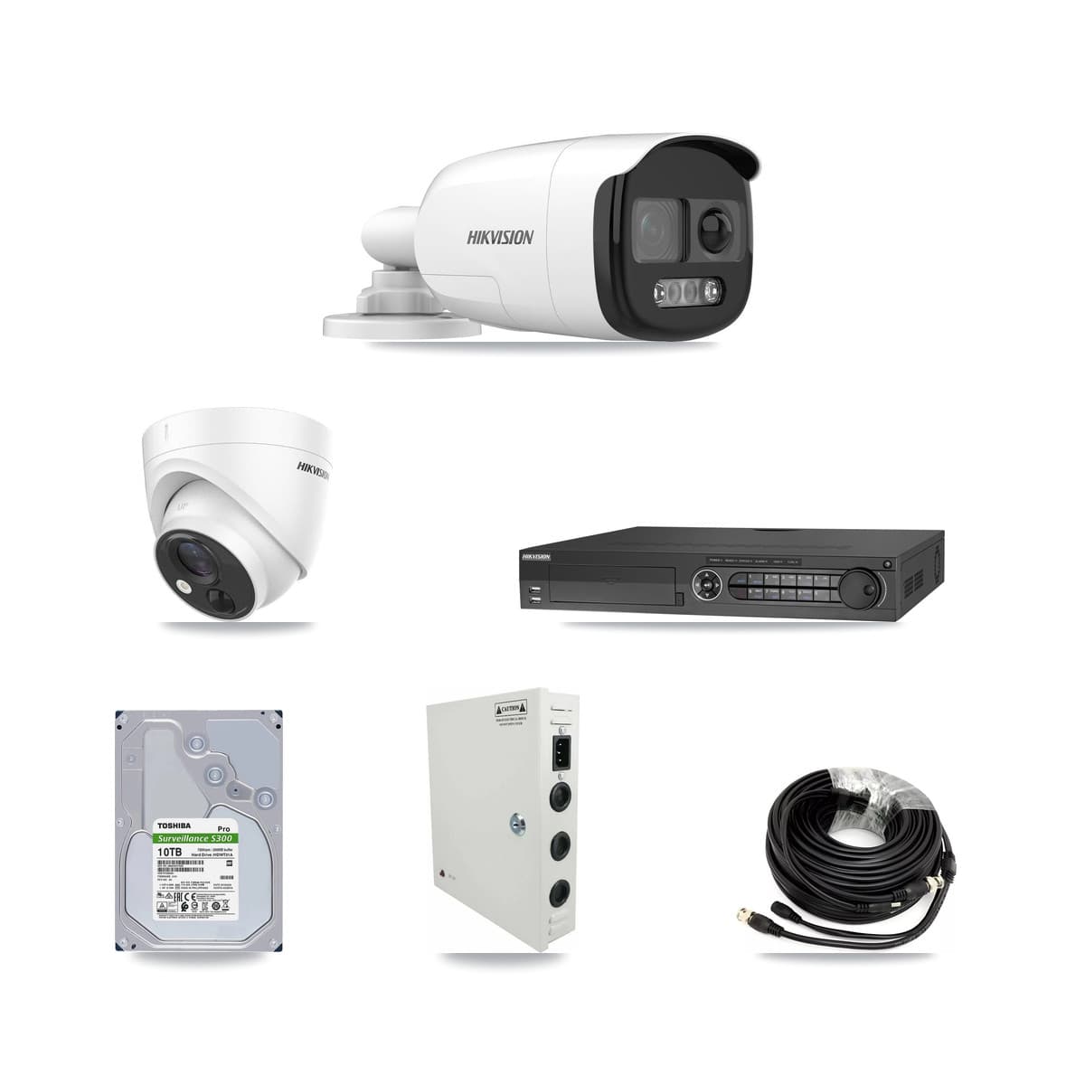Hikvision 32-Channel 5MP CCTV Kit — 16 DS-2CE12KF3T Bullet + 16 DS-2CE71H0T Turret Cameras + 4× 10TB Recording
