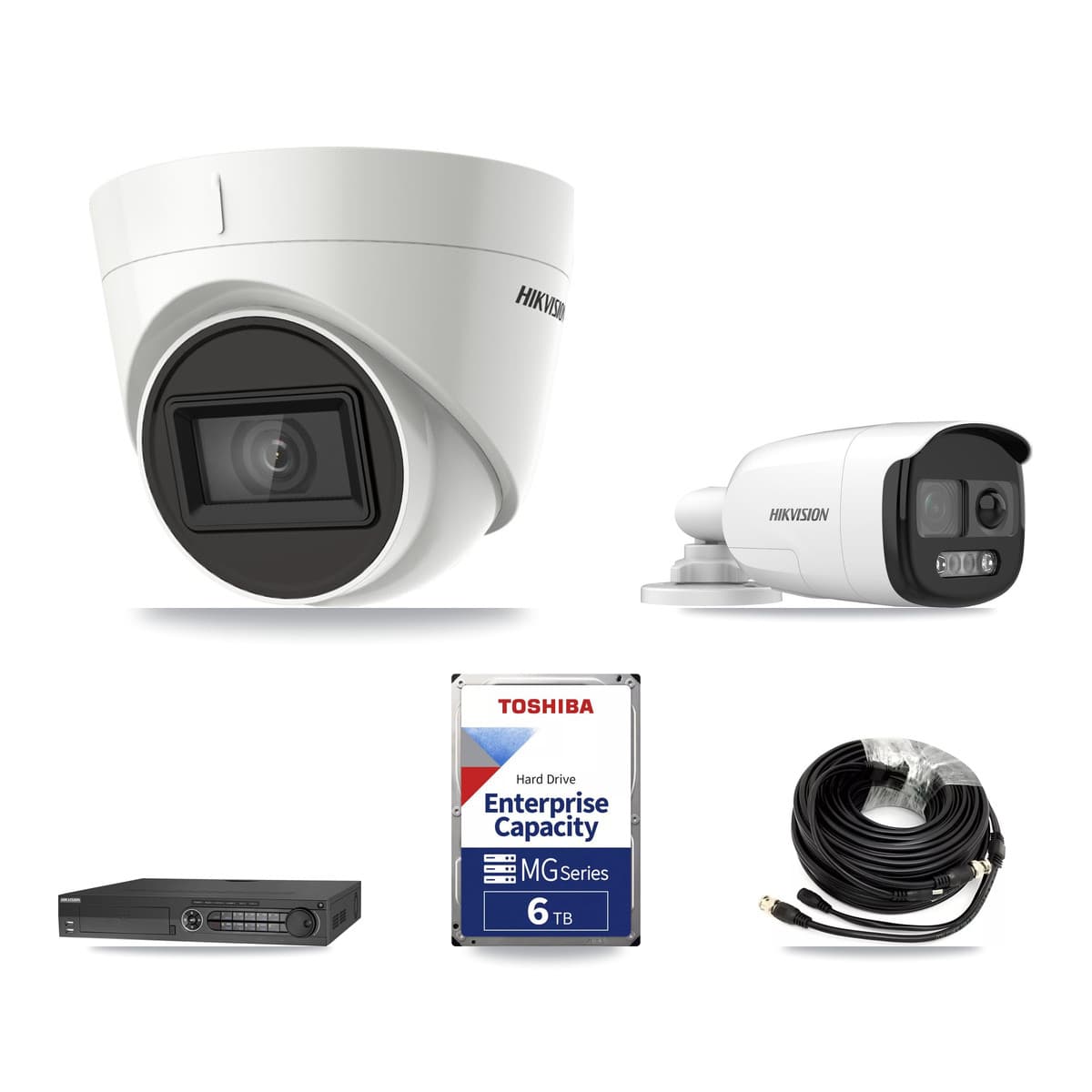 Hikvision 32-Channel 5MP – 4K CCTV Kit — 1 DS-2CE12KF3T 5MP Bullet + 2 DS-2CE78U1T 4K Turret Cameras + 6TB Recording - Image 1
