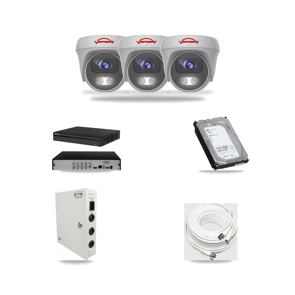 Prolux 8-channel CCTV kit: 3 cameras (3× 5MP Camera), 6TB hard drive