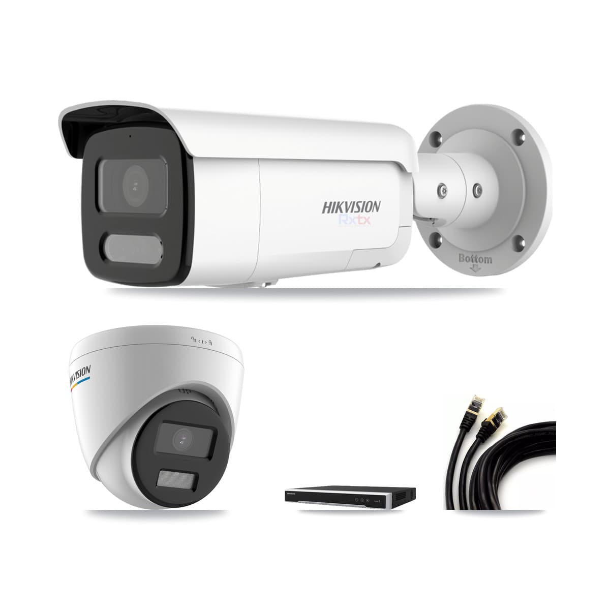 Hikvision 8-Channel 2MP – 4K CCTV Kit — 1 2MP Turret + 3 4K Bullet Cameras + 8TB Recording
