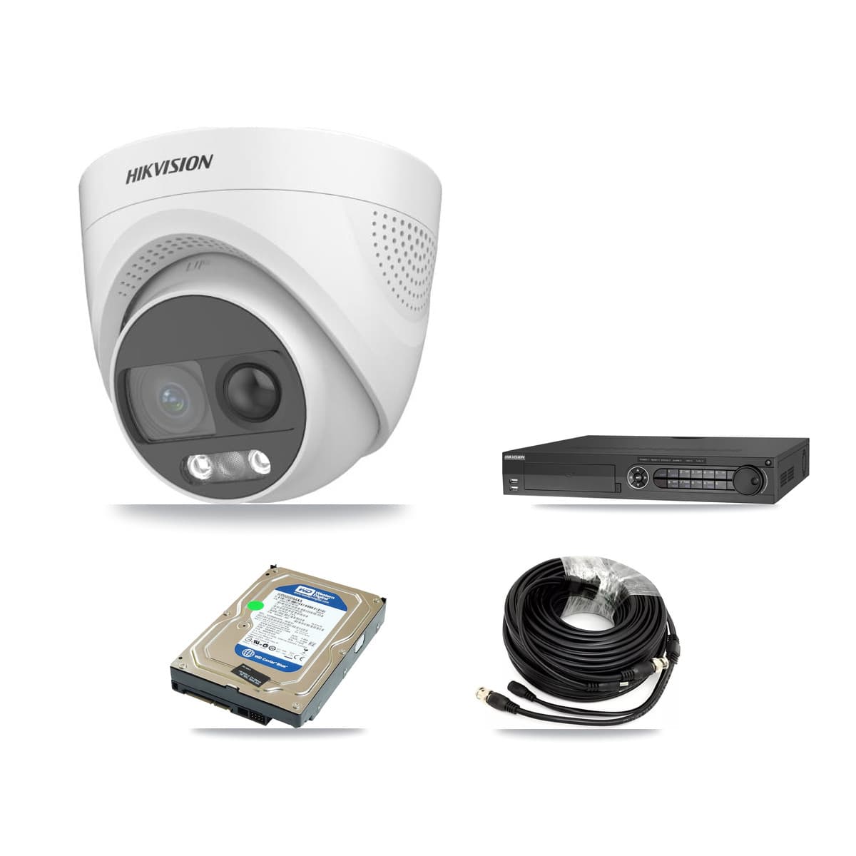 Hikvision 32-Channel 5MP CCTV Kit — 1 DS-2CE72KF3T Turret Camera + 500GB Recording (IDS-7332HUHI Recorder) - Image 1