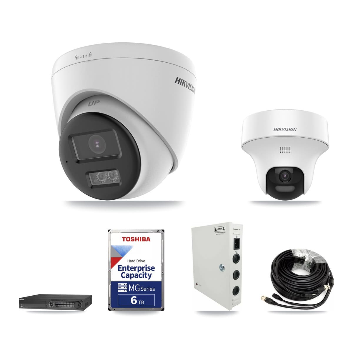 Hikvision 32-Channel 5MP CCTV Kit — 1 DS-2CE70K0T + 13 DS-2CE78K0T Turret Cameras + 3× 6TB Recording (DS-7332HQHI Recorder)