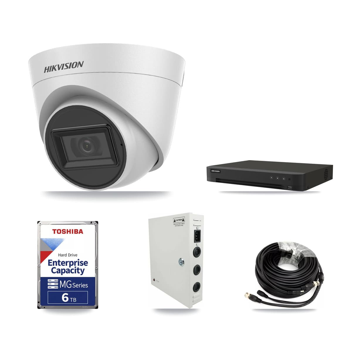 Hikvision 16-Channel 5MP CCTV Kit — 14 White Turret Cameras + 6TB Recording - Image 1