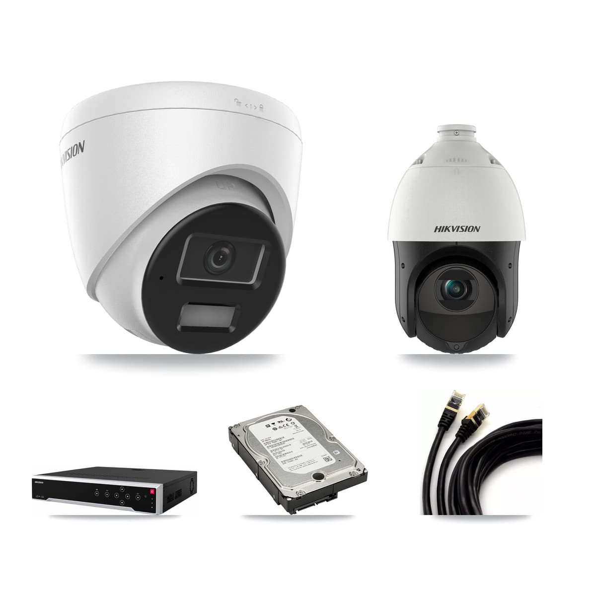 Hikvision 32-Channel 4MP CCTV Kit — 3 Turret + 1 PTZ Cameras + 5TB Recording - Image 1