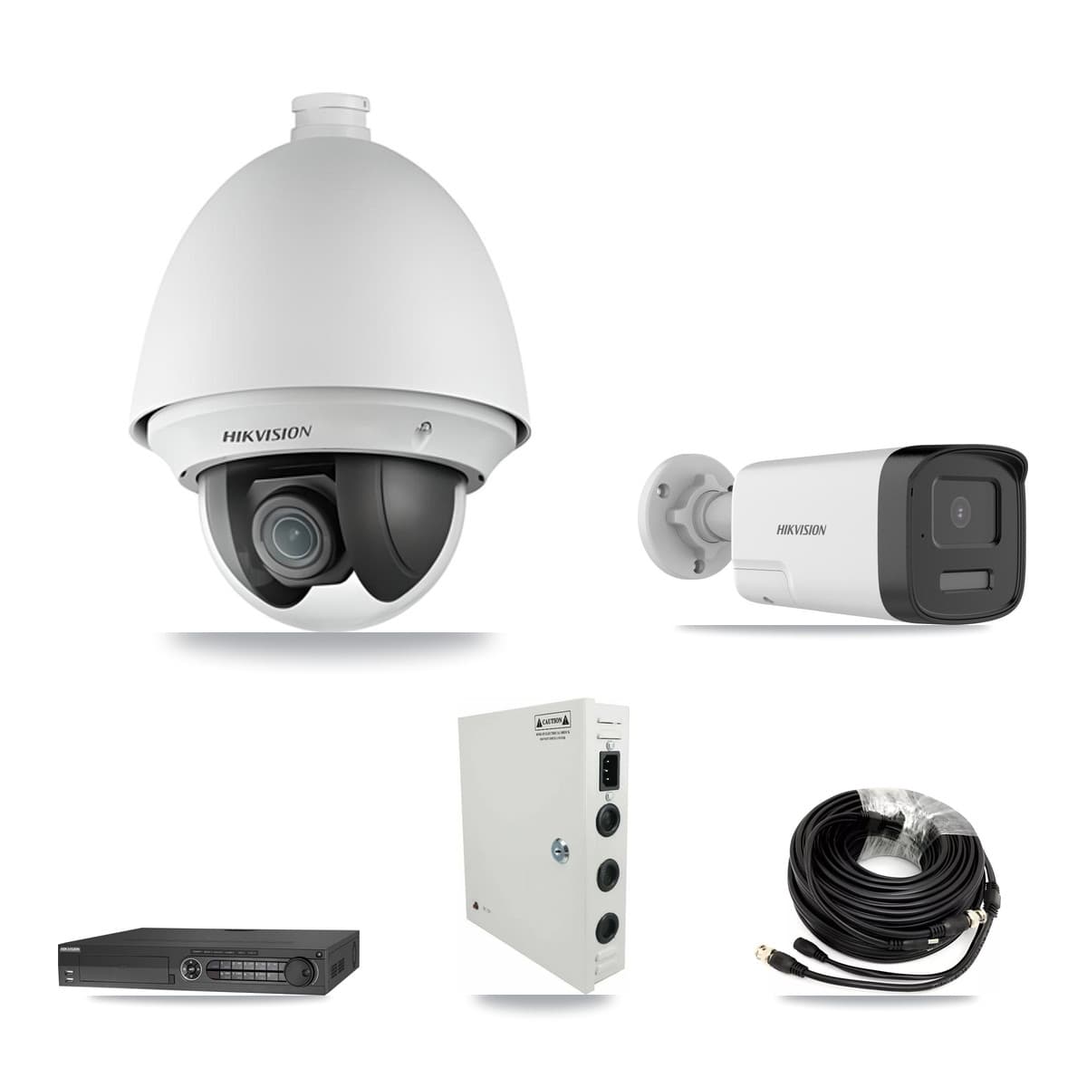 Hikvision 32-Channel 2MP – 5MP CCTV Kit — 20 DS-2AE4225T 2MP PTZ + 9 DS-2CE17K0T 5MP Bullet Cameras + 3× 8TB Recording - Image 1