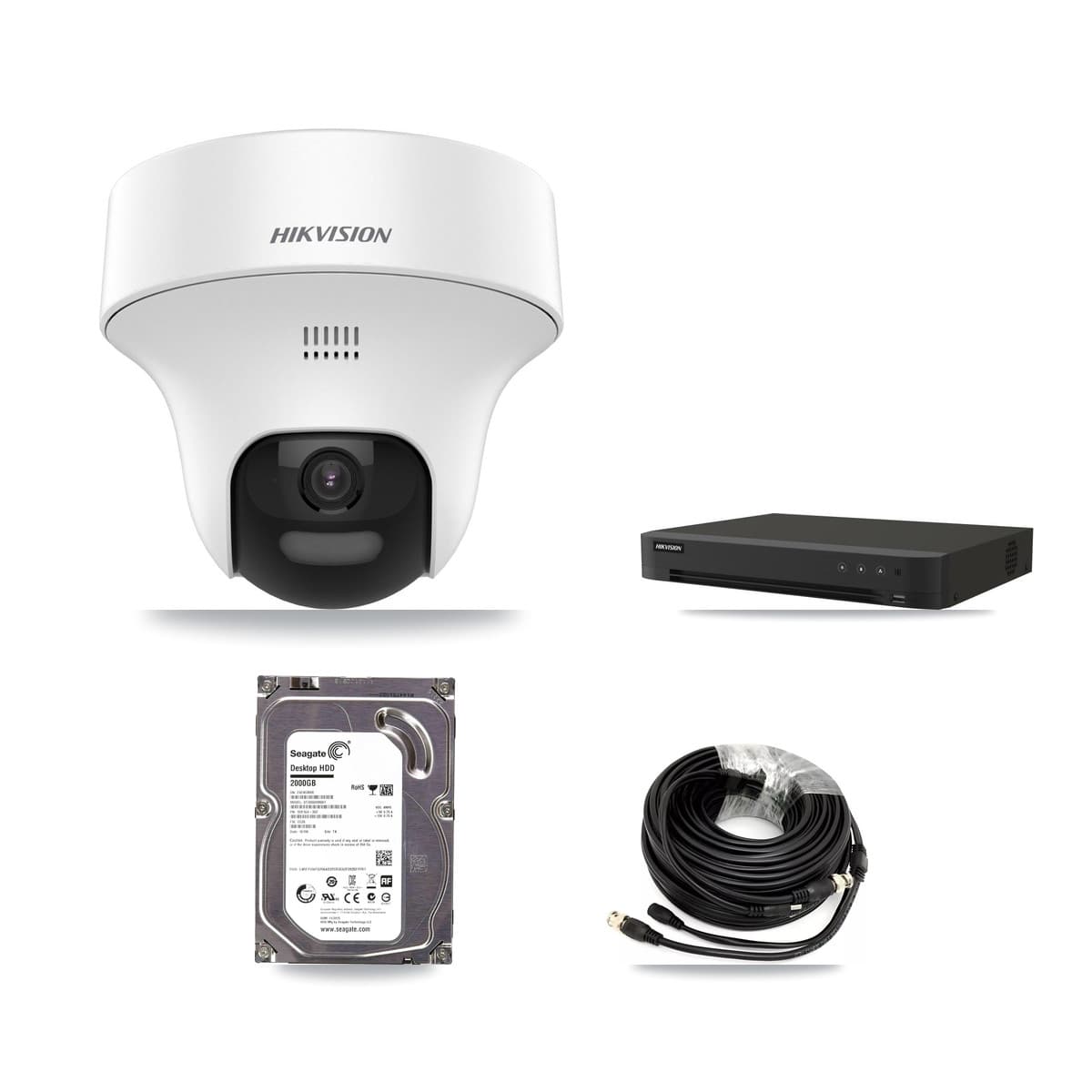 Hikvision 16-Channel 5MP CCTV Kit — 1 DS-2CE70K0T Turret Camera + 2TB Recording (IDS-7216HQHI Recorder) - Image 1