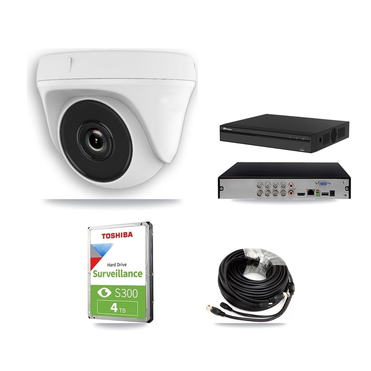 Prolux 8-Channel 2MP CCTV Kit — 6 White Dome Cameras + 4TB Recording (PXD-5108HS Recorder)
