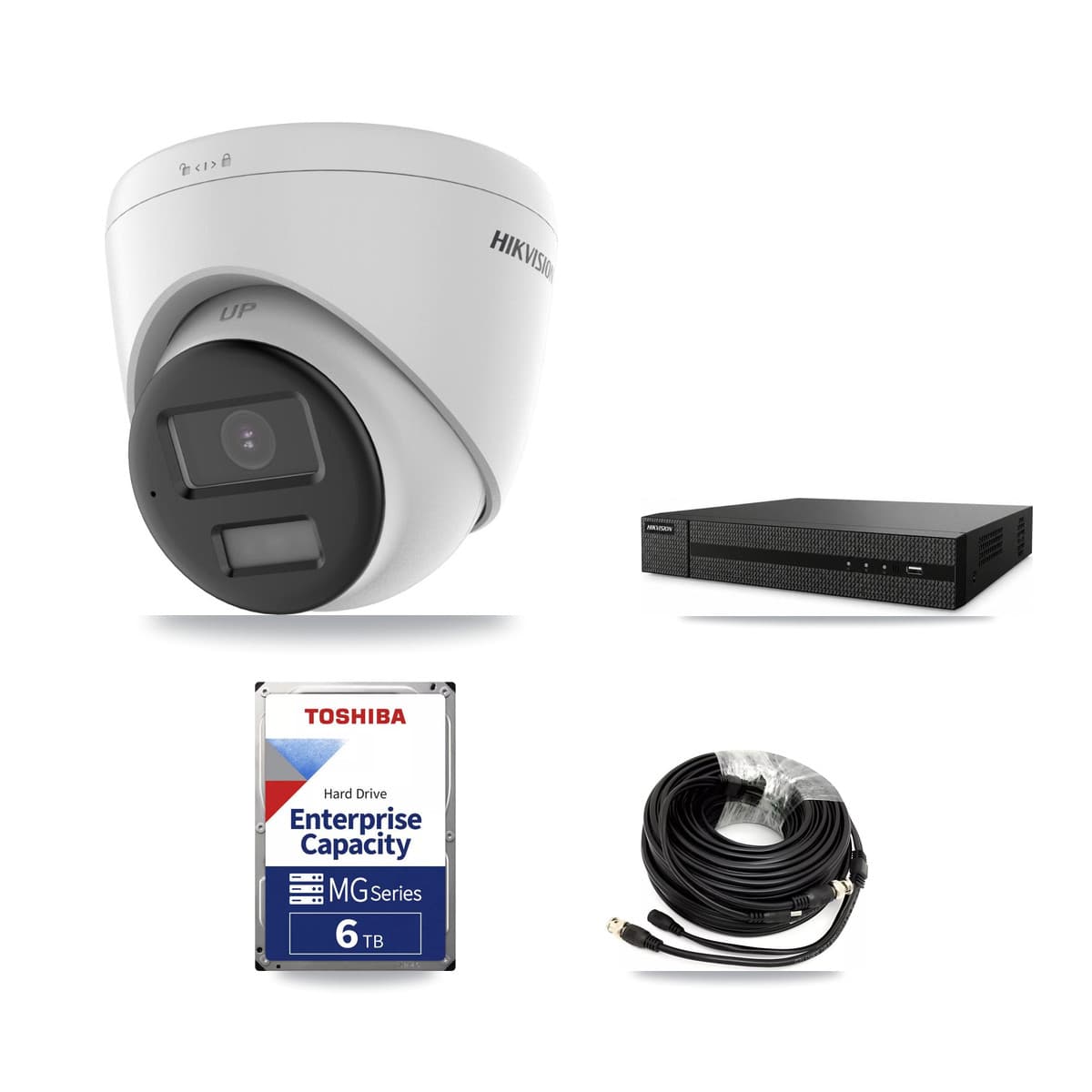 Hikvision 8-Channel 4K CCTV Kit — 4 DS-2CE78U0T Turret Cameras + 6TB Recording (DVR-8CH Recorder) - Image 1