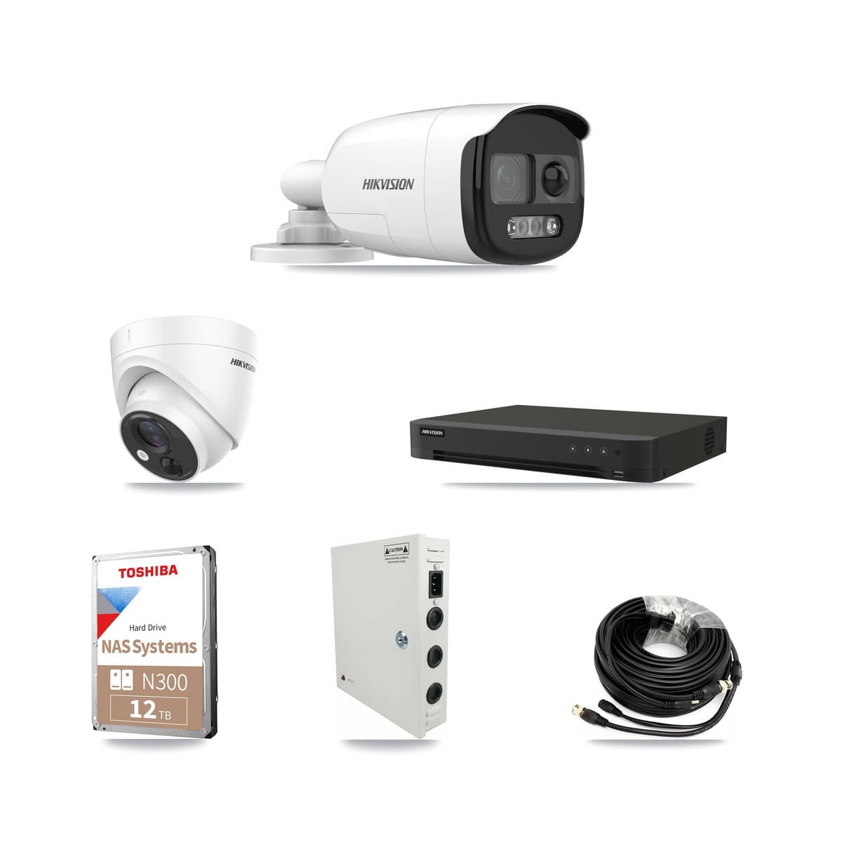 Hikvision 16-Channel 5MP CCTV Kit — 8 Bullet + 4 Turret Cameras + 12TB Recording