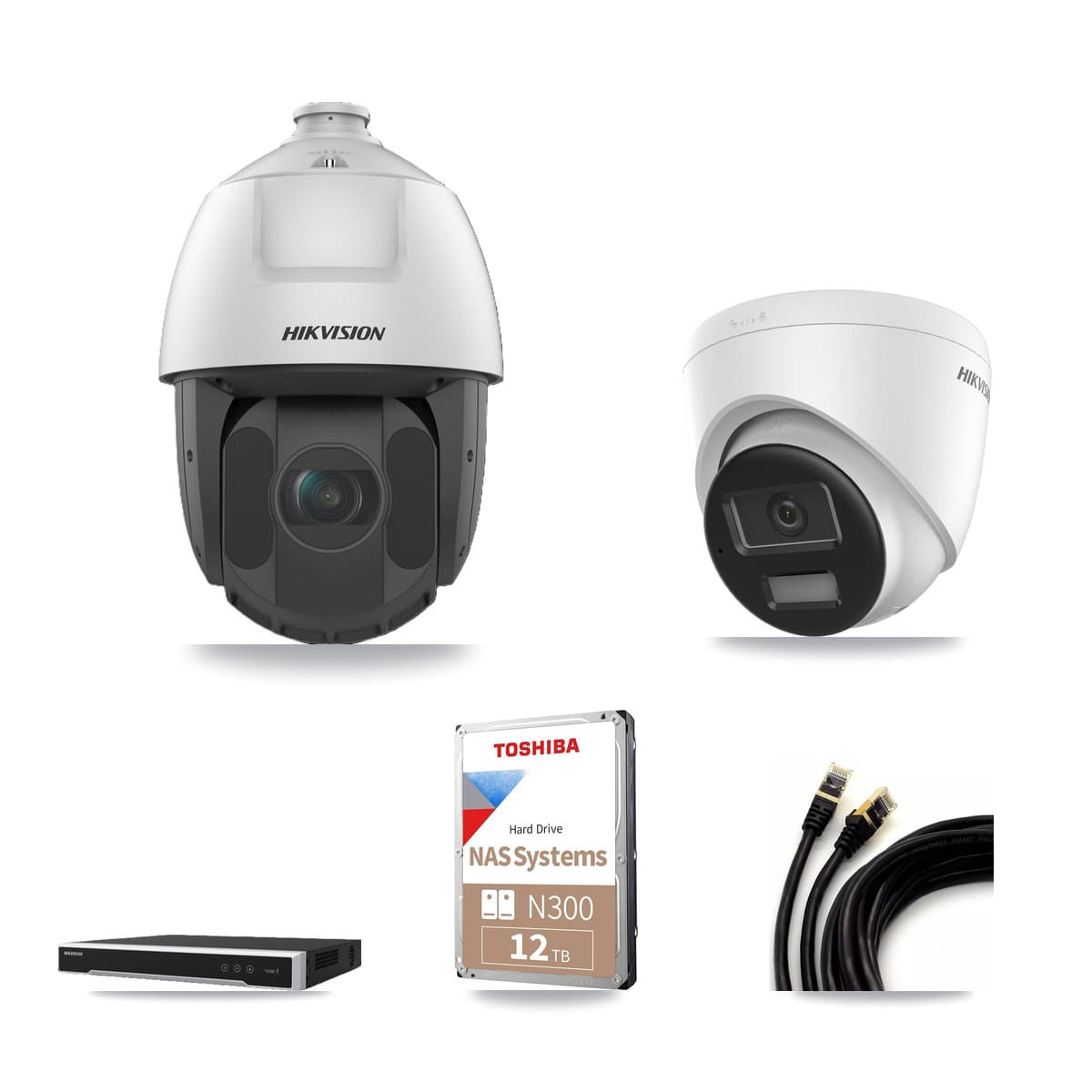 Hikvision 16-Channel 2MP – 4K CCTV Kit — 1 4K Turret + 13 2MP PTZ Cameras + 12TB Recording - Image 1