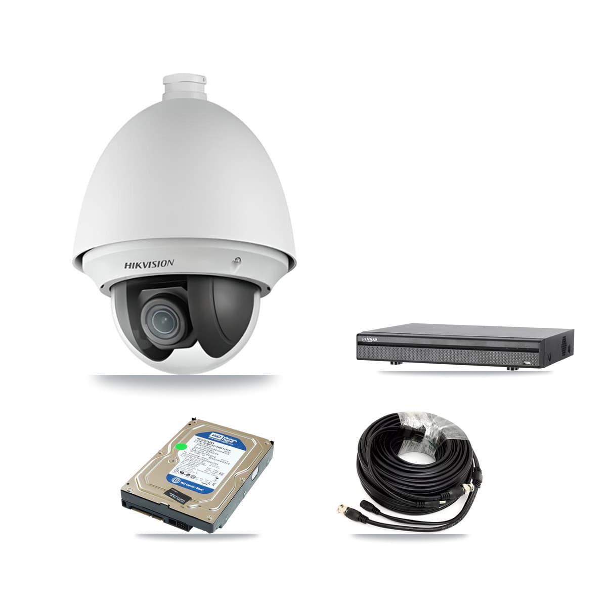 Hikvision & Dahua 8-Channel 2MP CCTV Kit — 1 PTZ Camera + 500GB Recording (DH-XVR5108H Recorder)