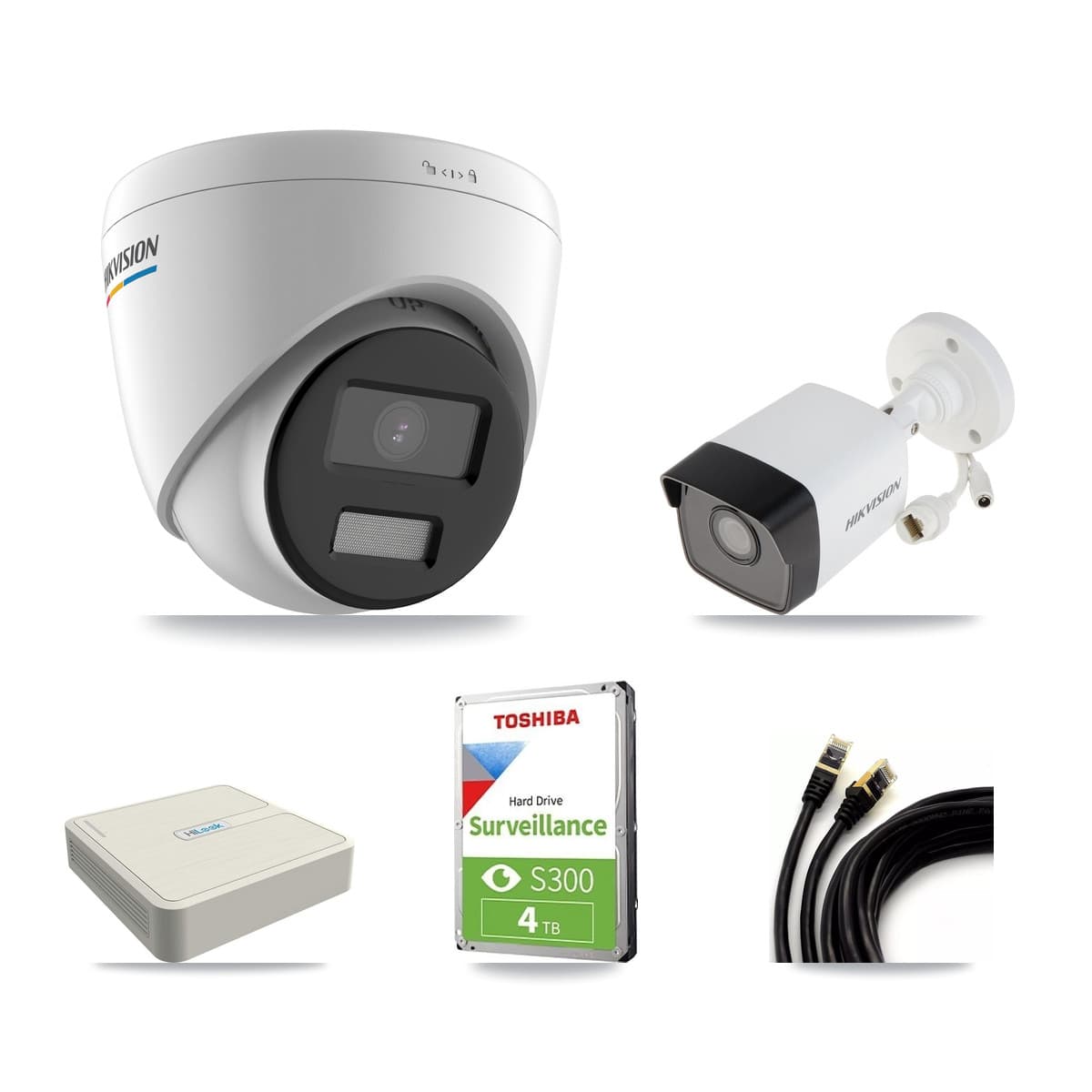 Hikvision & HiLook 8-Channel 2MP – 5MP CCTV Kit — 1 5MP Bullet + 4 2MP Turret Cameras + 4TB Recording (NVR-108H-D Recorder) - Image 1