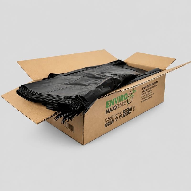 Ideal 365 Bin Bags - 200 Black Bin Bags, Heavy Duty, CHSA Approved, 18KG Rated, 30MU, Size 457x737x965mm