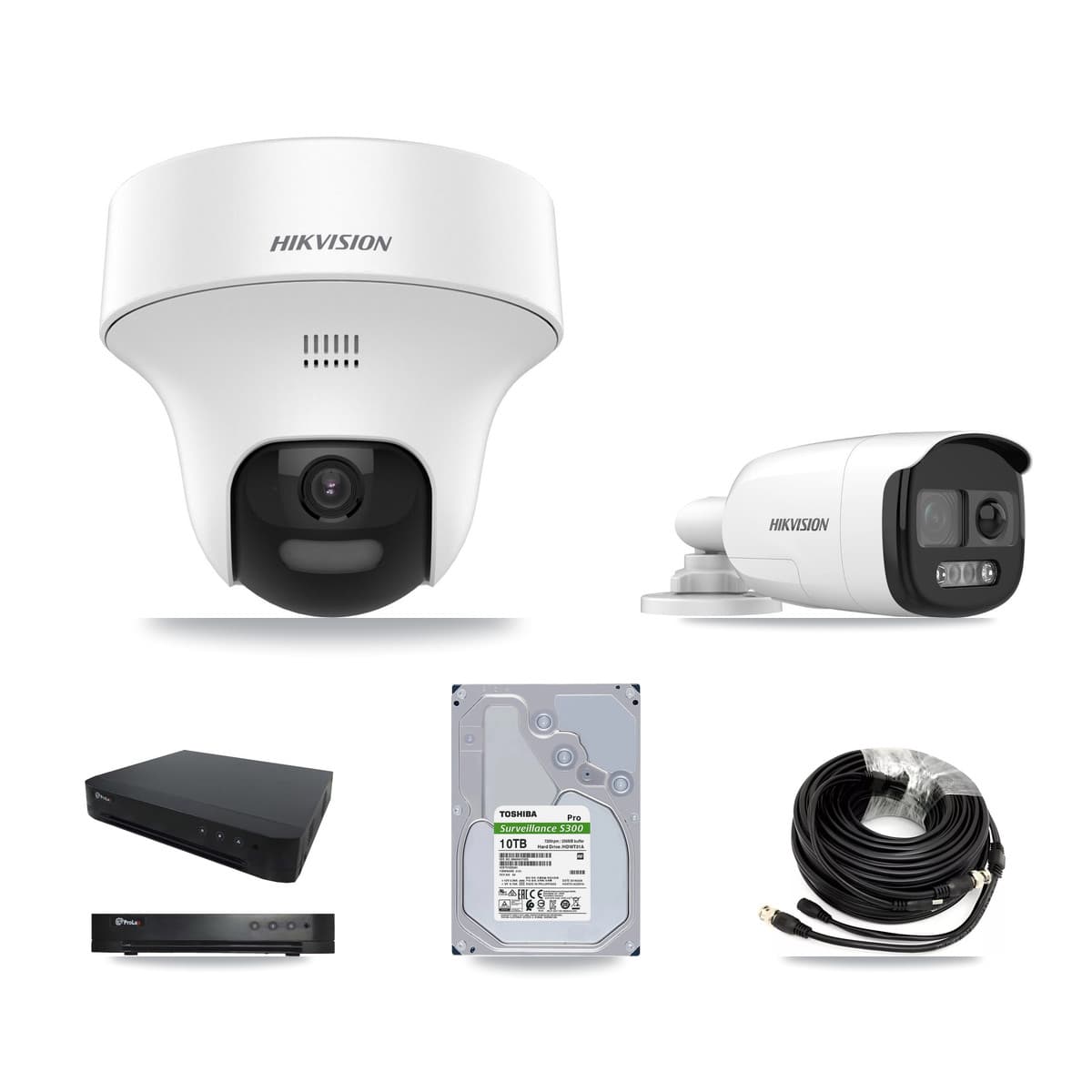 Hikvision & Prolux 16-Channel 5MP CCTV Kit — 2 Bullet + 6 Turret Cameras + 10TB Recording - Image 1