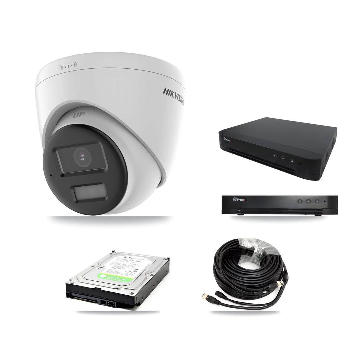 Hikvision & Prolux 16-Channel 5MP CCTV Kit — 1 DS-2CE78K0T-LPTS Turret Camera + 1TB Recording (PXD-8216-HYK4MP Recorder) - Image 1