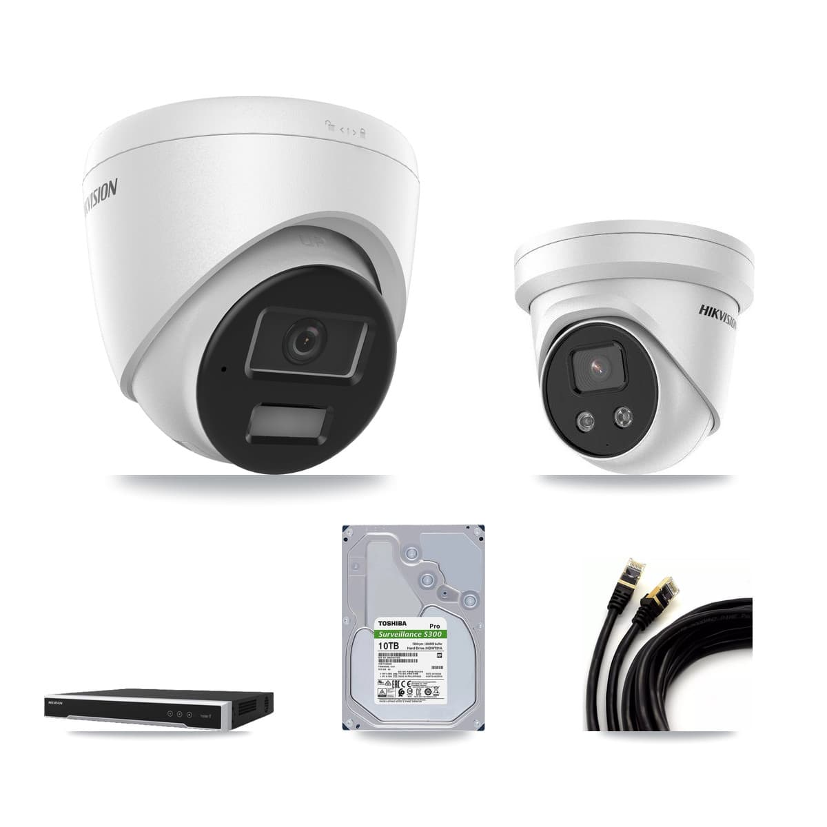Hikvision 8-Channel 4MP – 5MP CCTV Kit — 7 4MP + 1 5MP Turret Cameras + 10TB Recording