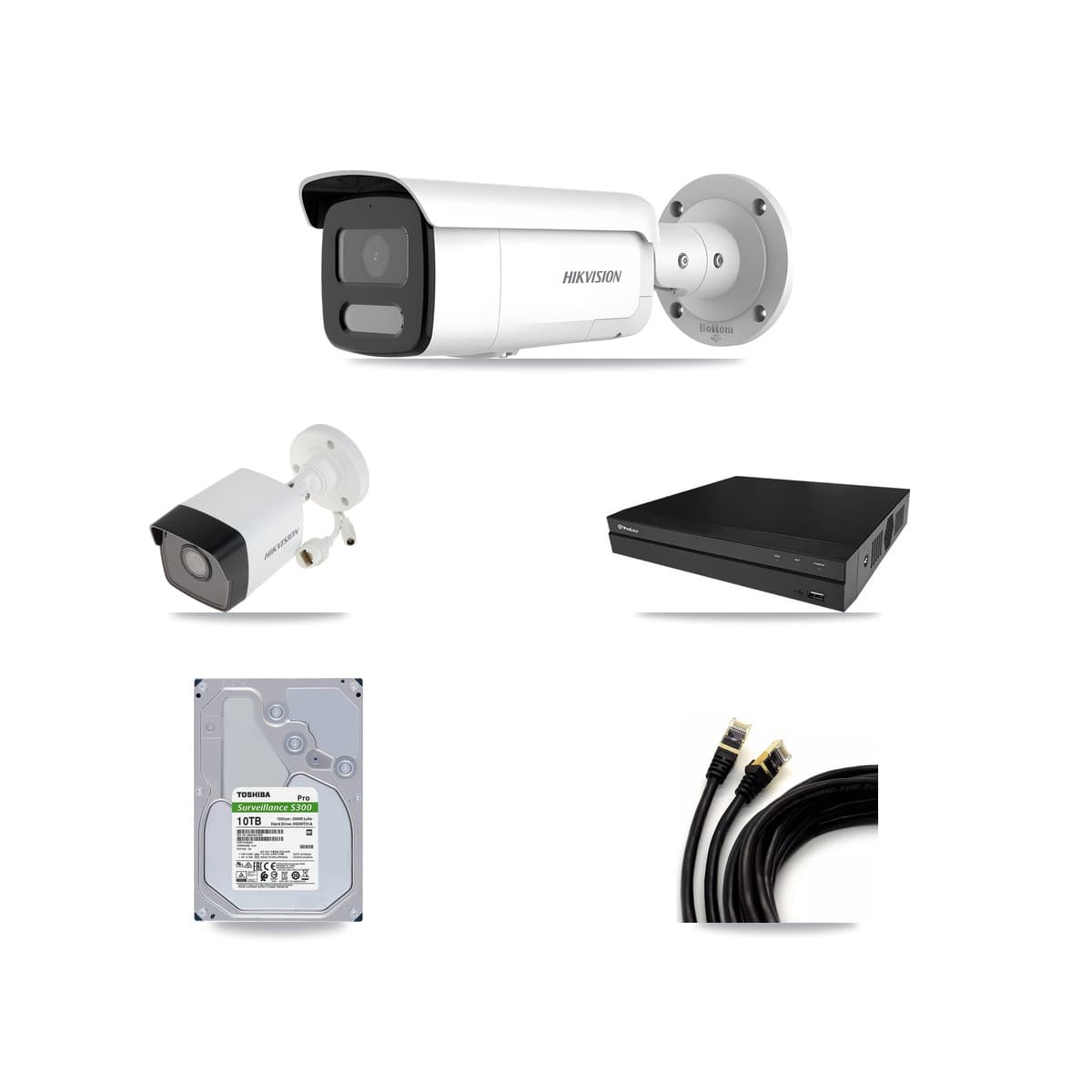 Hikvision & Prolux 8-Channel 4MP – 5MP CCTV Kit — 1 5MP + 7 4MP Bullet Cameras + 10TB Recording