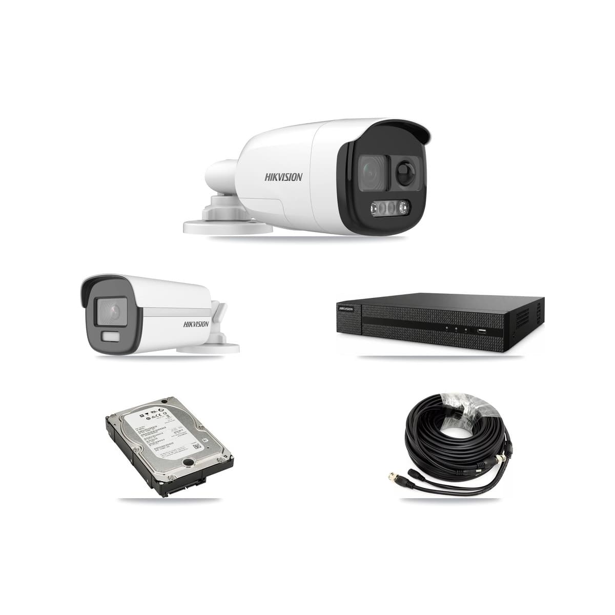 Hikvision 8-Channel 5MP – 4K CCTV Kit — 2 5MP + 1 4K Bullet Cameras + 5TB Recording (DVR-8CH Recorder) - Image 1