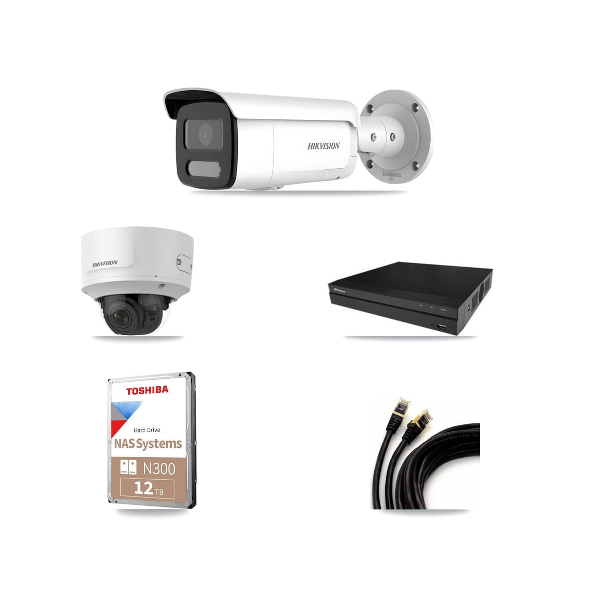 Hikvision & Prolux 16-Channel 2MP – 4MP CCTV Kit — 1 2MP Dome + 8 4MP Bullet Cameras + 12TB Recording - Image 1