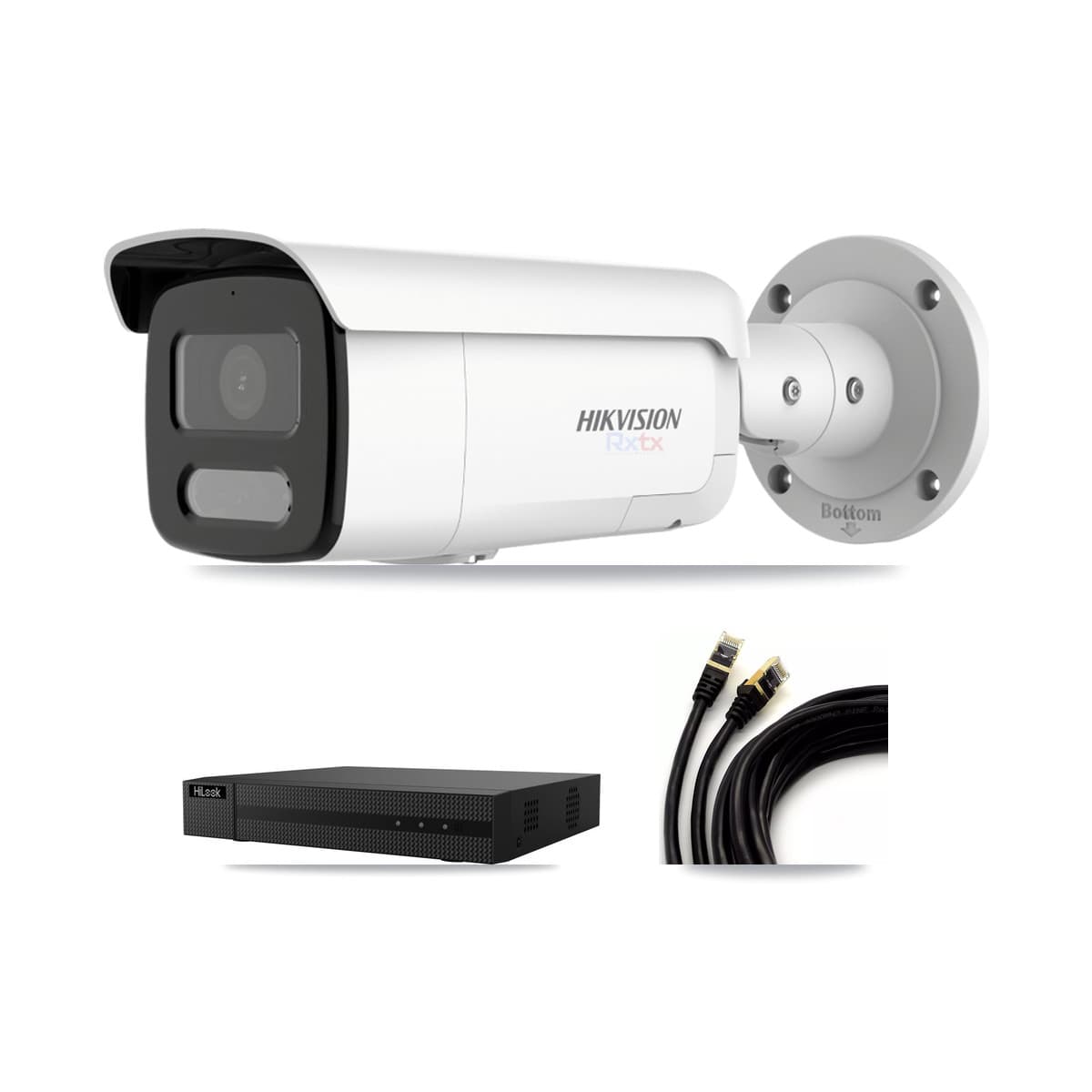 Hikvision & HiLook 8-Channel 4K CCTV Kit — 3 Bullet Cameras + 3TB Recording