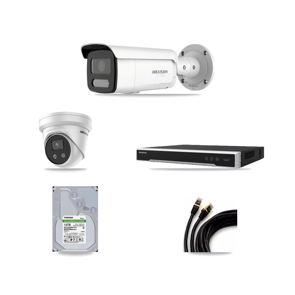 Hikvision 16-Channel 5MP – 4K CCTV Kit — 6 4K Bullet + 3 5MP Turret Cameras + 2× 10TB Recording - Image 1
