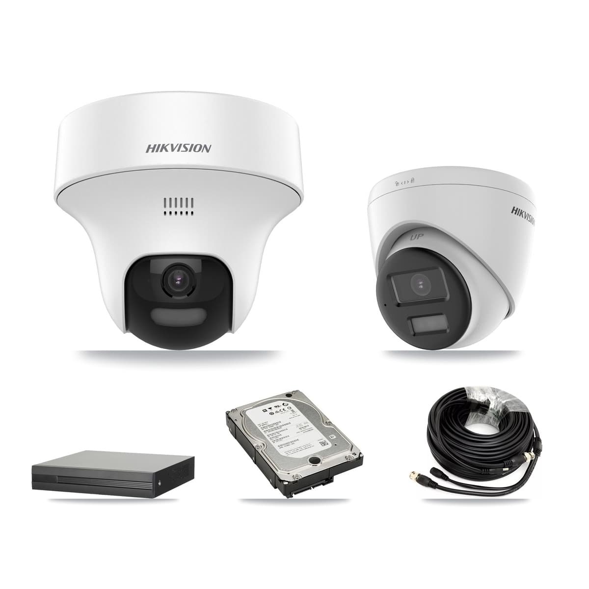 Hikvision 16-Channel 5MP CCTV Kit — 2 DS-2CE70K0T + 2 DS-2CE78K0T Turret Cameras + 5TB Recording - Image 1