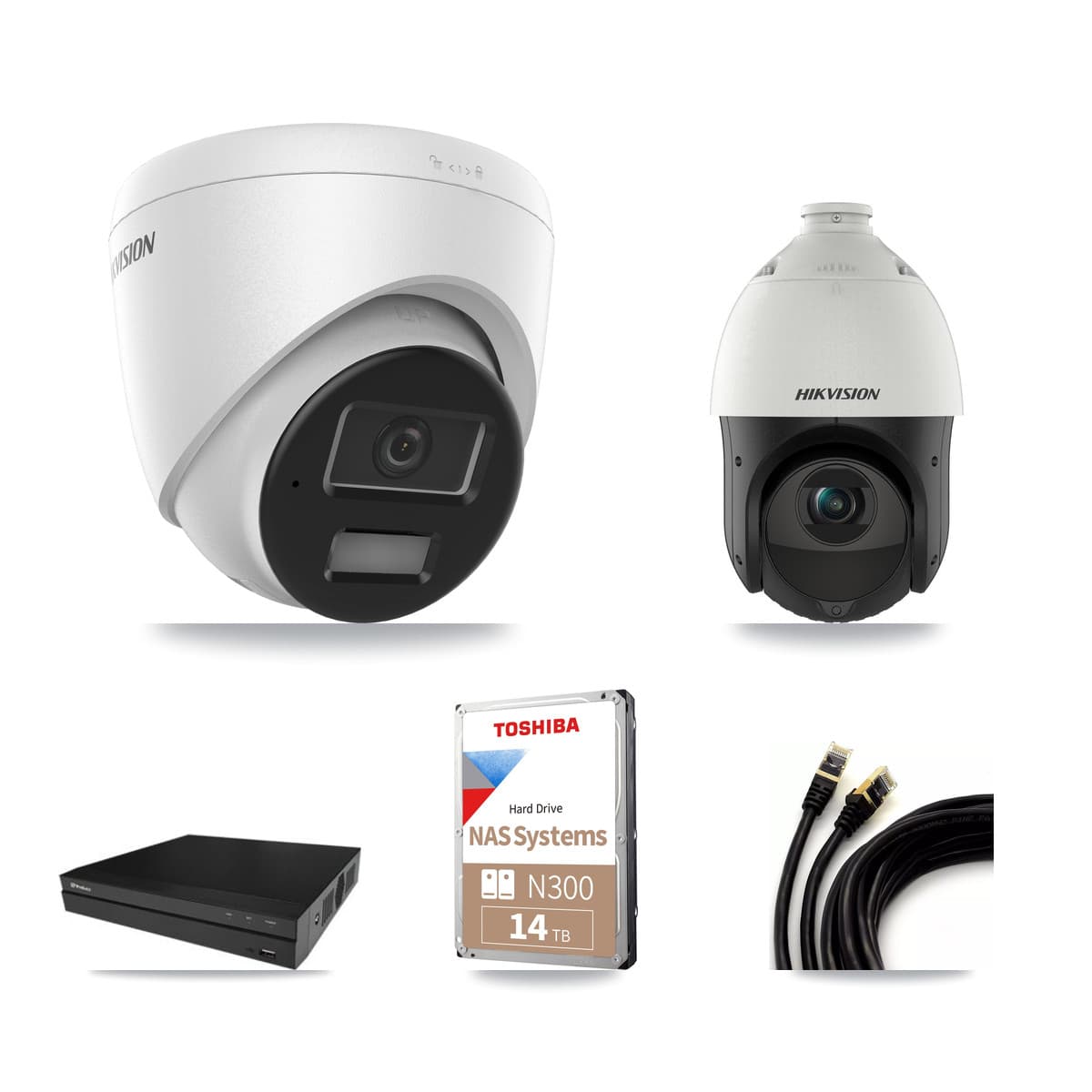 Hikvision & Prolux 16-Channel 4MP CCTV Kit — 9 Turret + 1 PTZ Cameras + 14TB Recording - Image 1