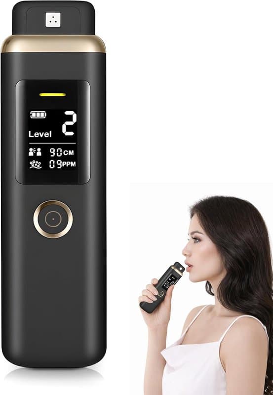 Oral Odor Freshening Monitor, Portable Bad Oral Odor Detector, Smart Meter Device Focused on Cavity with Odor Checking, 32 bit Chip for Precise Bad Smell Detection (Black)