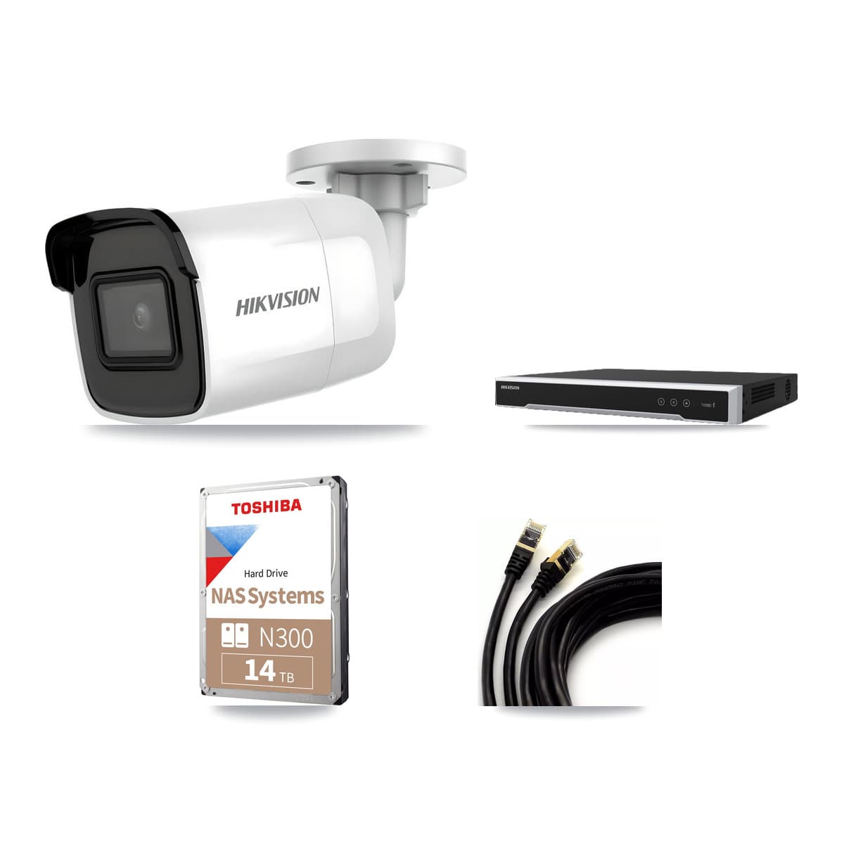 Hikvision 16-Channel 4K CCTV Kit — 5 DS-2CD2085G1 Bullet Cameras + 14TB Recording