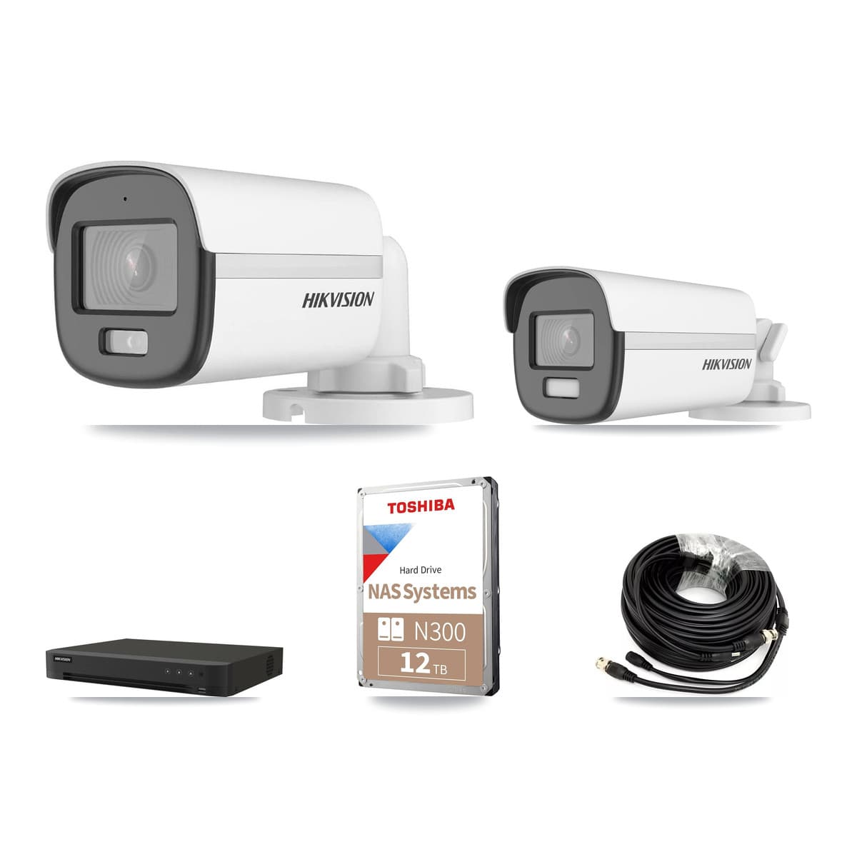 Hikvision 8-Channel 5MP – 4K CCTV Kit — 7 DS-2CE12KF0T 5MP + 1 DS-2CE12UF3T 4K Bullet Cameras + 12TB Recording - Image 1