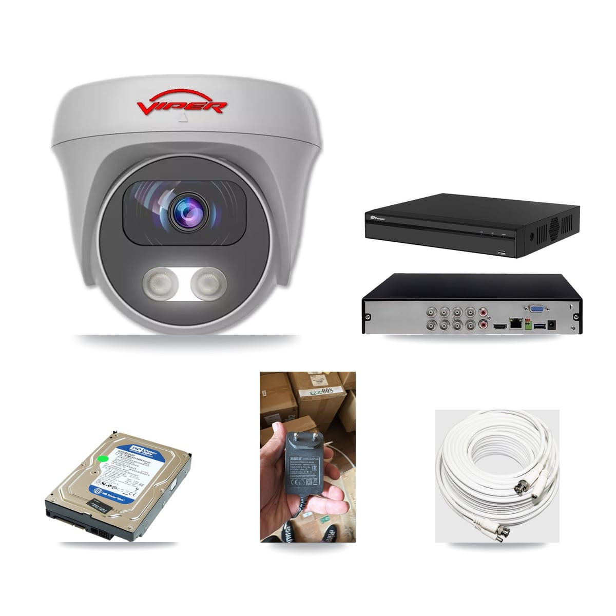 Prolux 8-channel CCTV kit: 1 camera (1× 5MP Camera), 500GB hard drive