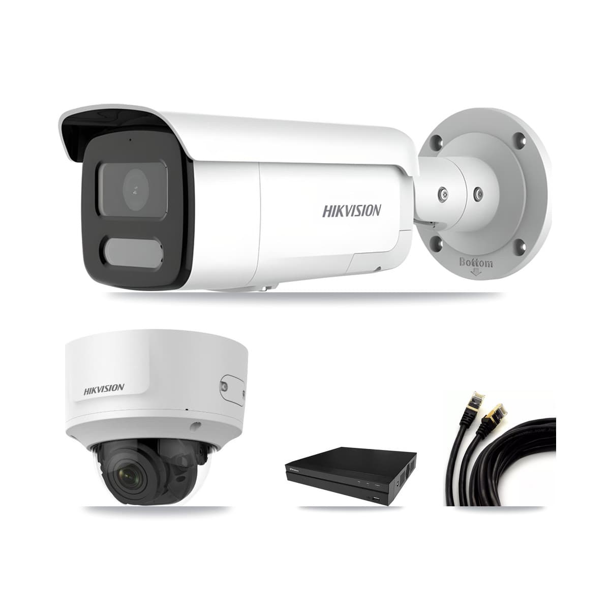 Hikvision & Prolux 8-Channel 2MP – 4MP CCTV Kit — 1 2MP Dome + 6 4MP Bullet Cameras + 8TB Recording