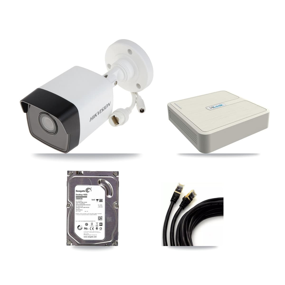 Hikvision & HiLook 8-Channel 5MP CCTV Kit — 1 Bullet Camera + 2TB Recording (NVR-108H-D Recorder)