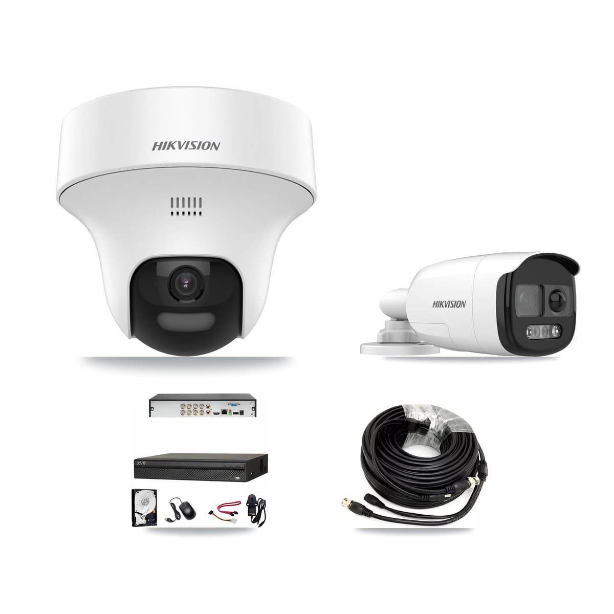 Hikvision & Dahua 8-Channel 5MP CCTV Kit — 1 DS-2CE12KF3T Bullet + 5 DS-2CE70K0T Turret Cameras + 8TB Recording - Image 1