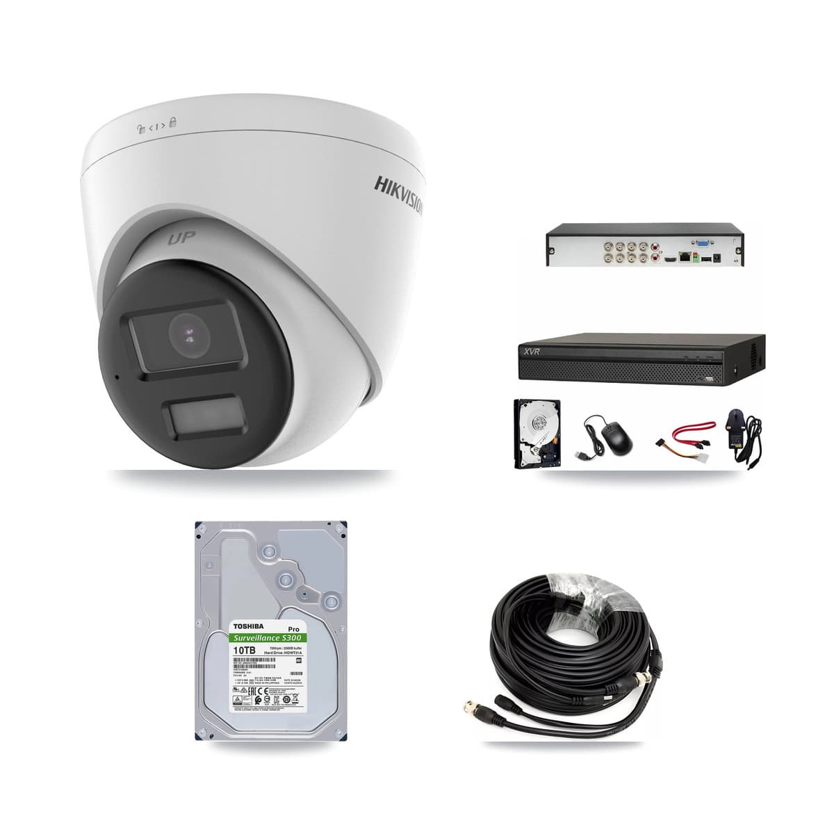 Hikvision & Dahua 8-Channel 5MP CCTV Kit — 6 DS-2CE78K0T + 1 DS-2CE78K0T Turret Cameras + 10TB Recording (XVR-3108AD Recorder) - Image 1