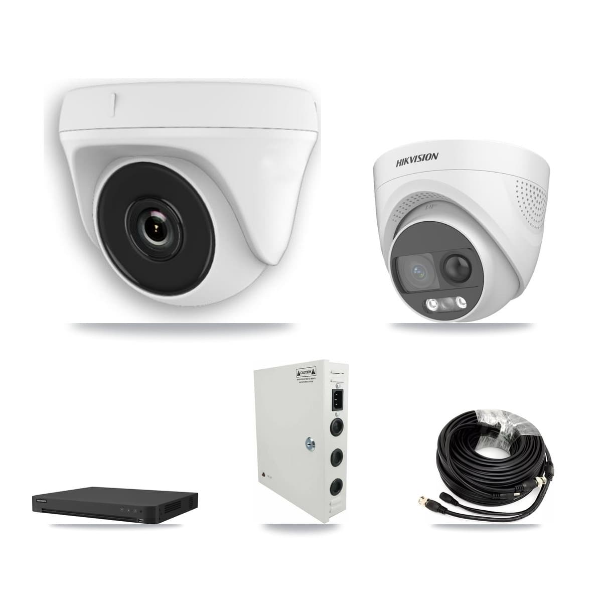 Hikvision 32-Channel 2MP – 5MP CCTV Kit — 6 DS-2CE72KF3T 5MP Turret + 13 White HDT-2MP-N20W 2MP Dome Cameras + 2× 8TB Recording (IDS-7232HQHI Recorder) - Image 1