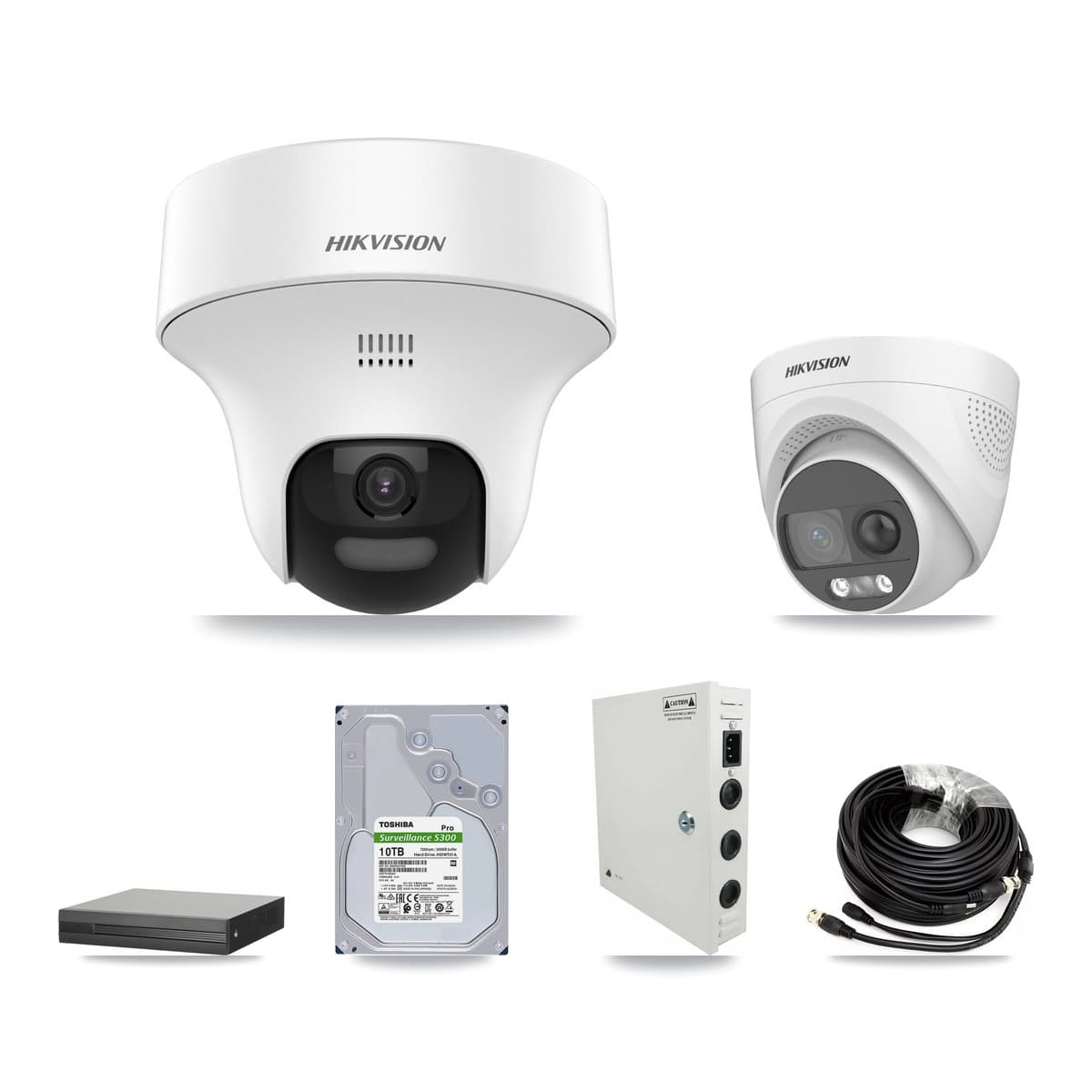 Hikvision 16-Channel 5MP CCTV Kit — 10 DS-2CE70K0T + 1 DS-2CE72KF3T Turret Cameras + 10TB Recording - Image 1