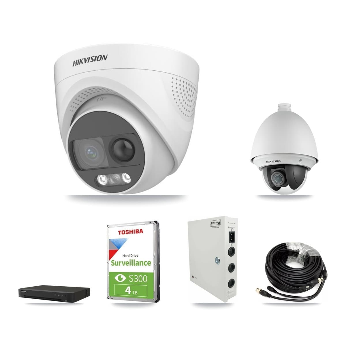Hikvision 16-Channel 2MP – 5MP CCTV Kit — 1 DS-2AE4225T 2MP PTZ + 2 DS-2CE72KF3T 5MP Turret Cameras + 4TB Recording - Image 1