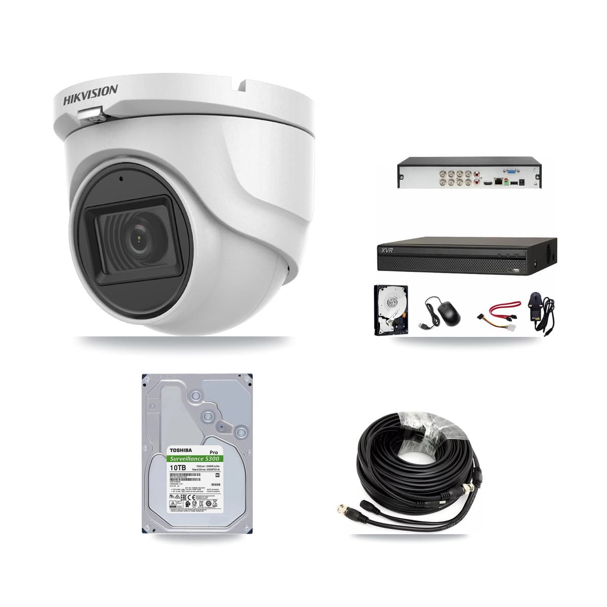 Hikvision & Dahua 8-Channel 5MP CCTV Kit — 8 DS-2CE76H0T Turret Cameras + 10TB Recording (XVR-3108AD Recorder) - Image 1